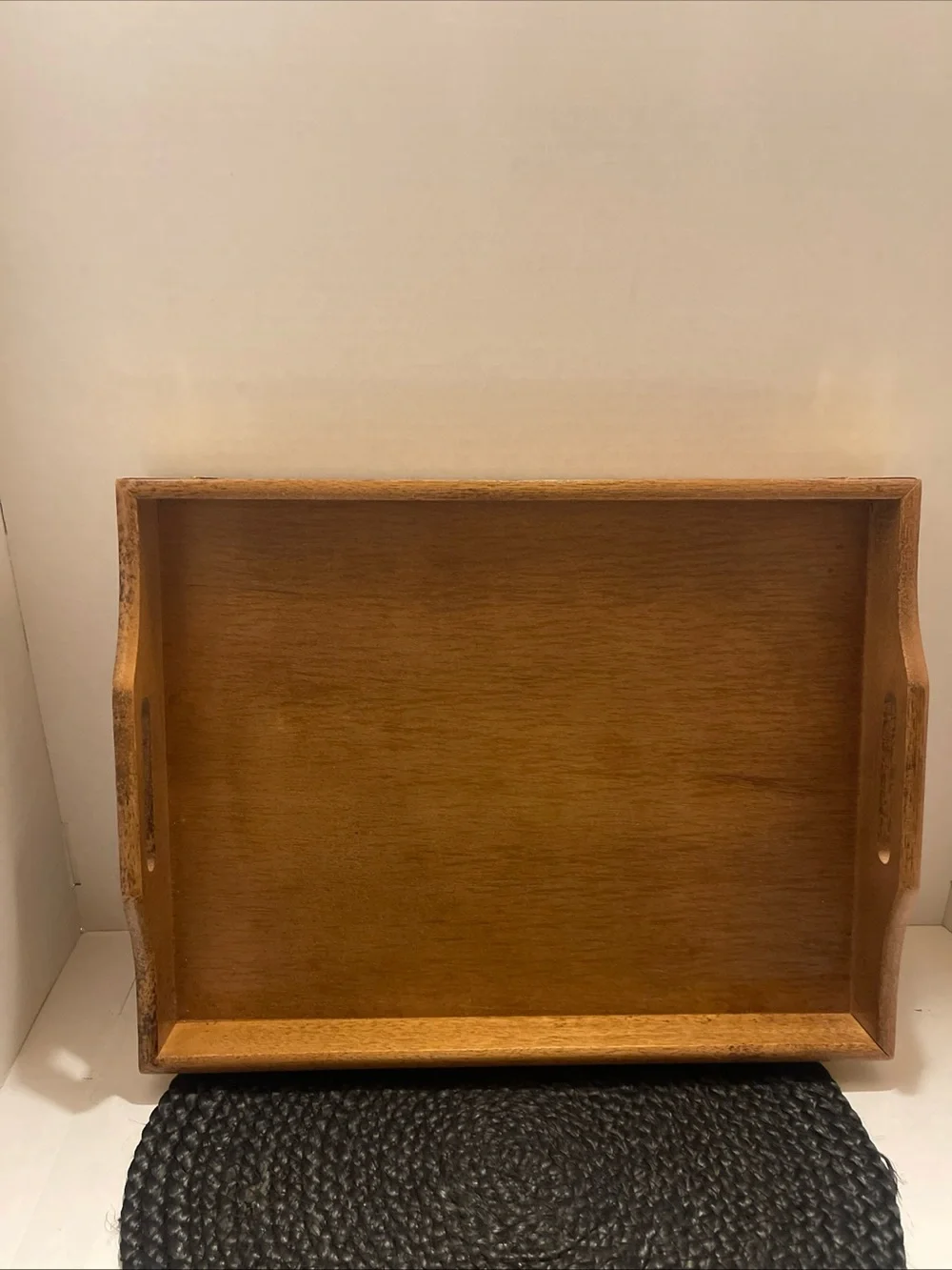 Bombay Wood Serving Tray with Brass Accents - Brown vintage